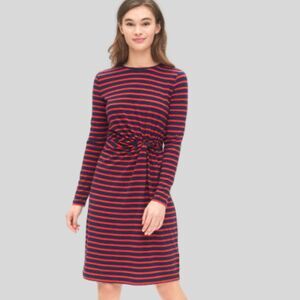 GAP Women's Striped Twist front Dress Red/Navy Size XS